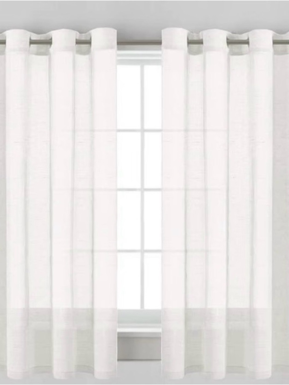 White sheer light filtering linen curtains
 - Home Accents